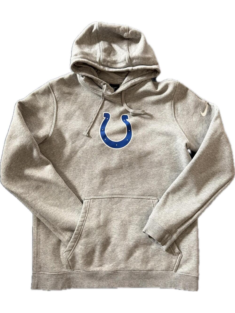 NIKE Indianapolis Colts Size Large Grey Blue Sweatshirt Pullover Hoodie